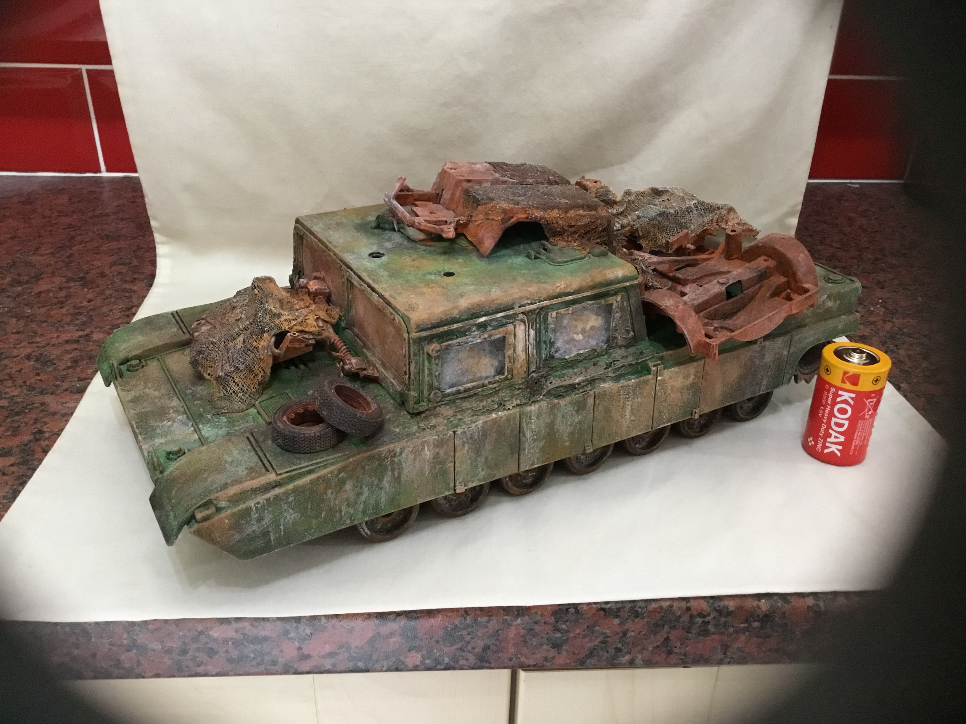 Post war Russian Training Tank Scrapyard Model, Large.